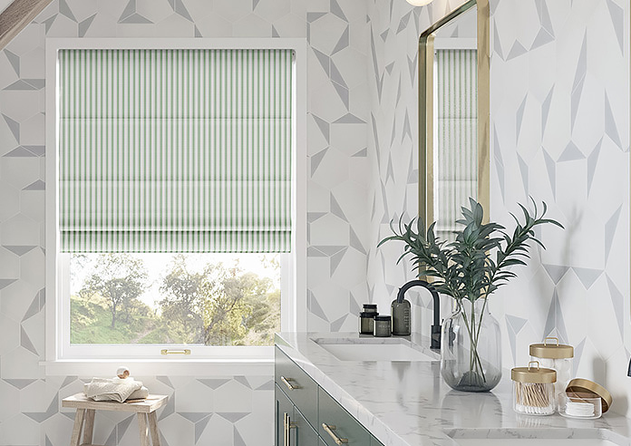 Lace Stripes, Emerald - Motorised Roman Blind - Image 3